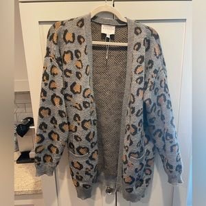 Leopard Gray Sweater by Hayden Size Small / Medium